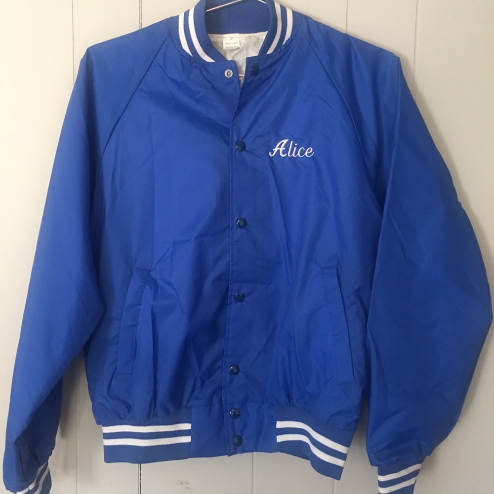 Vintage nylon 80s Jacket “Alice” windbreaker blue